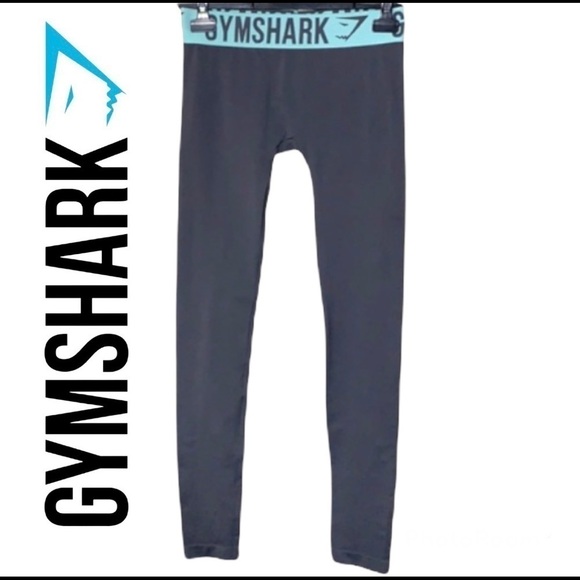 GYMSHARK Turquoise/Charcoal Grey Fit Leggings Size XS - Picture 3 of 13